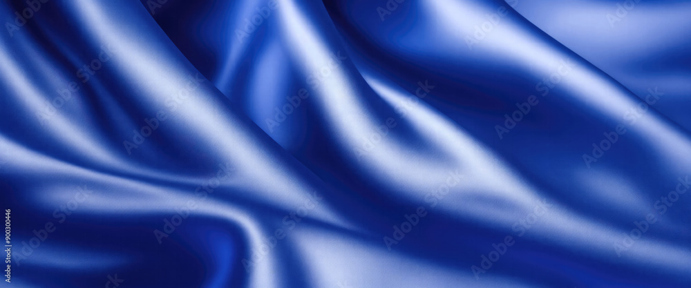 Fototapeta premium Luxury Blue satin smooth fabric background