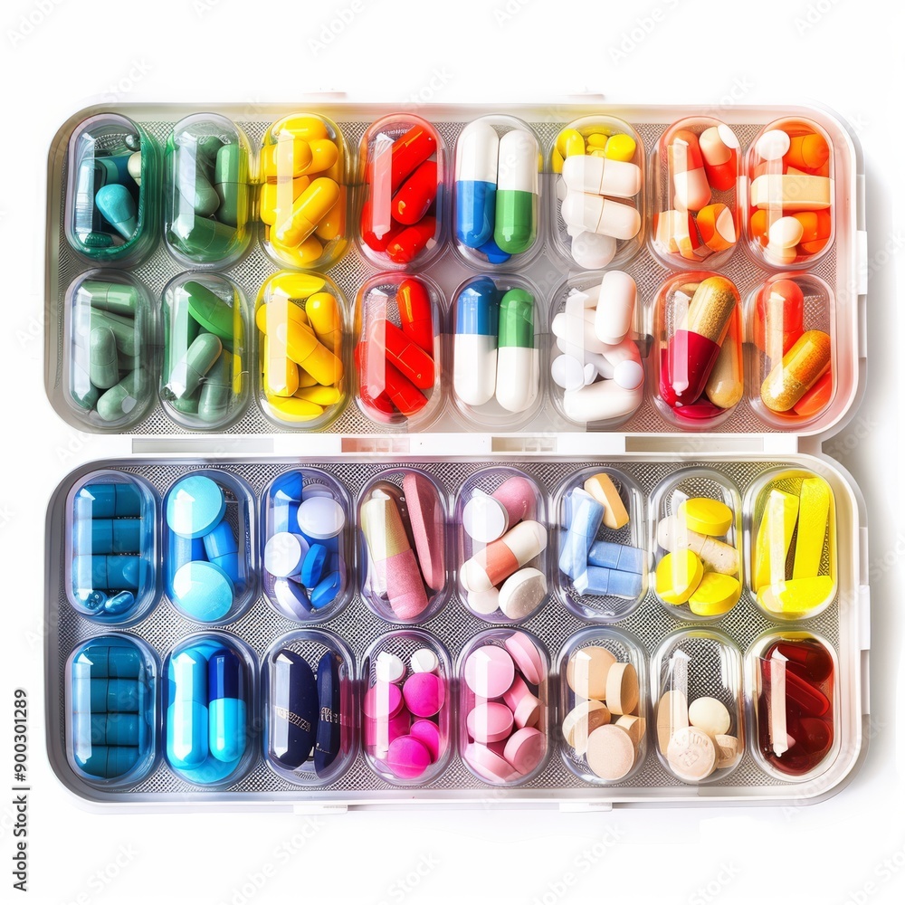 Naklejka premium Visual_Pill_Planner_for_Medication_Supplements