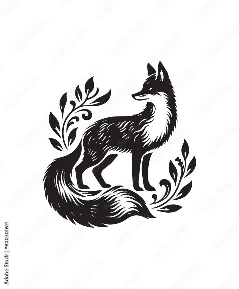 Obraz premium fox vector art,graphics foxs icons set,vintage illustration fox clipart,vector foxs flat style artwork design