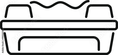 Line art icon of a food container keeping food warm for delivery