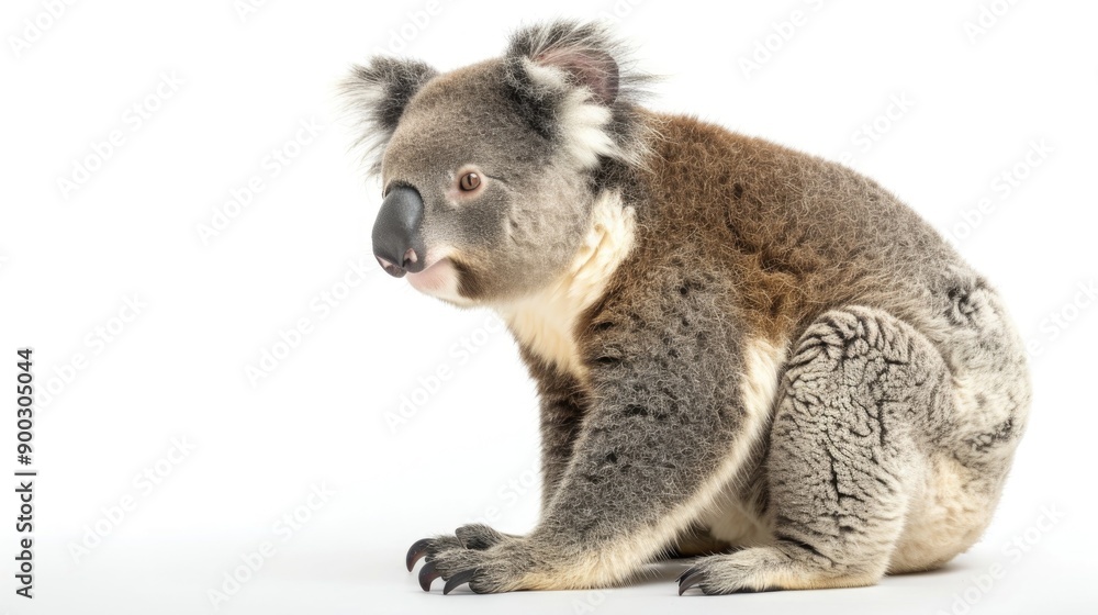 koala sitting isolated on white background koala sitting isolated on white background