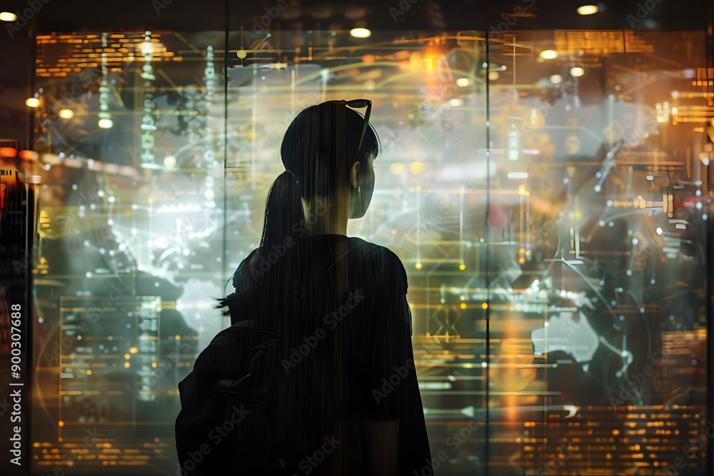 Fototapeta premium Every day we encounter more digital actions in our daily lives, soon everything in the world will be digital and much easier for people.