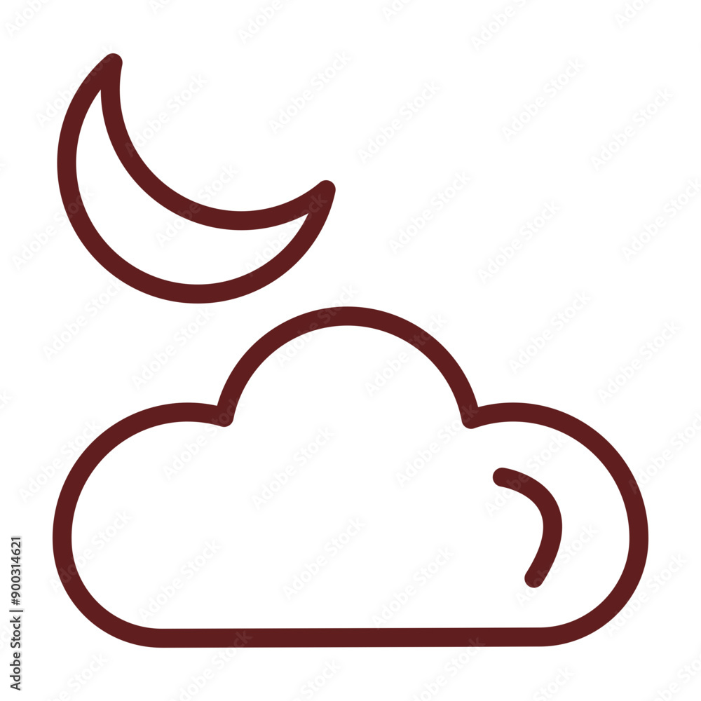 Fototapeta premium Sleeping Vector Line Maroon Icon Design