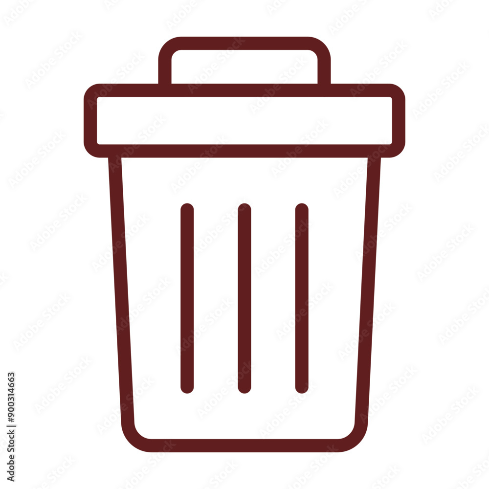 Garbage Vector Line Maroon Icon Design Garbage Vector Line Maroon Icon Design