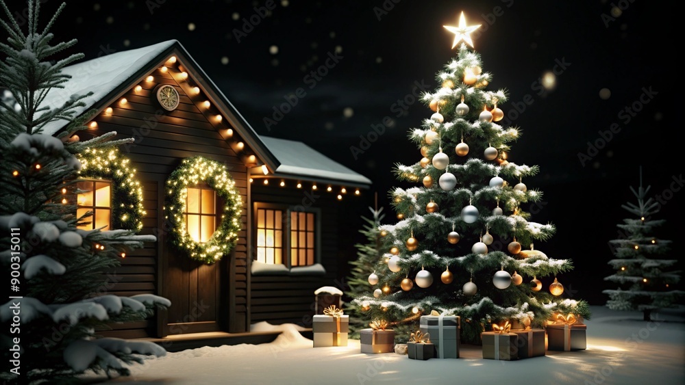 christmas tree in the night christmas tree in the night