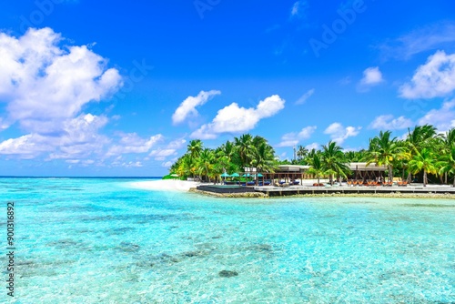 A Wonderful Island Landscape Taken at Noon in the Maldives