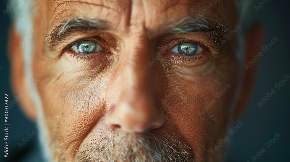 Fototapeta premium Determined Senior CEO with Motivational Expression Close-up Portrait