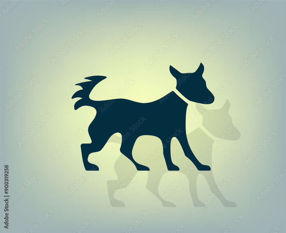 Obraz premium Vector illustration with shadow on gradient background