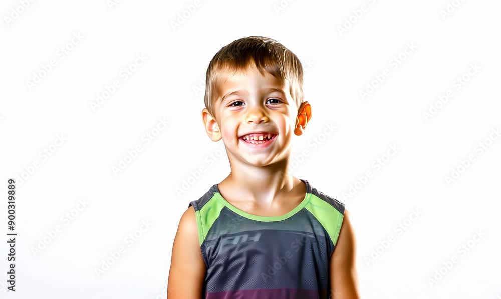 Portrait of a smiling little boy isolated on a white background. Portrait of a smiling little boy isolated on a white background.