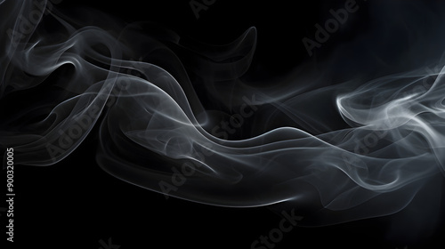 Ethereal Smoke Swirls in Mysterious Dark Atmosphere