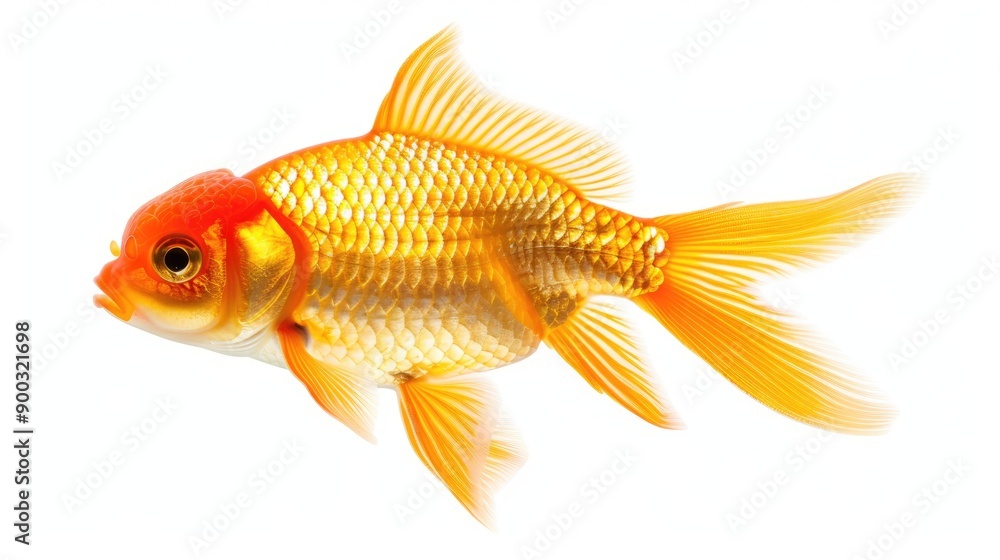 a goldfish isolated on white background a goldfish isolated on white background