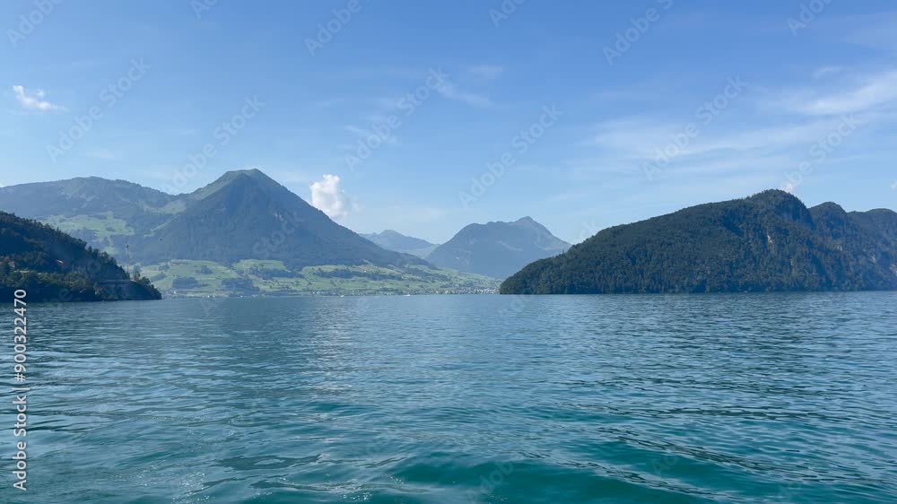 Lake Lucerne and mountains summer day Lake Lucerne and mountains summer day