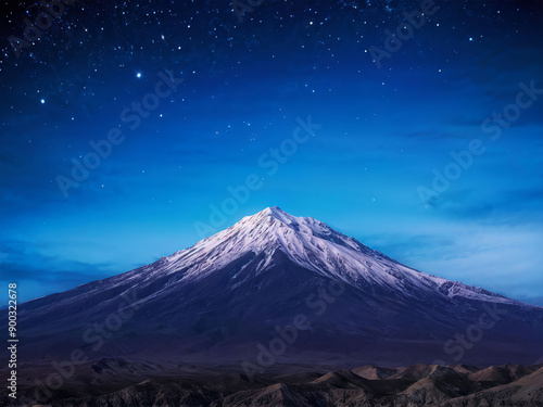 night sky and mountains photo