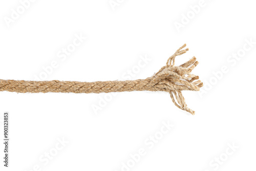 Hemp rope isolated on white. Organic material