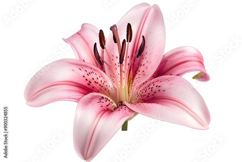 Pink Lily Flower Isolated