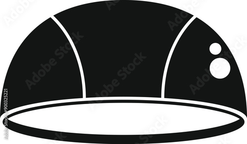 Simple icon depicting a swimming cap, an essential piece of gear for any swimmer looking to improve their performance in the pool