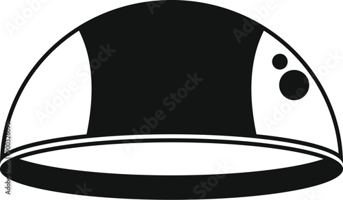 Black and white simple icon of a swimming cap for professional training