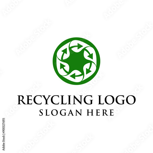 simple, modern, clean recycling logo concept