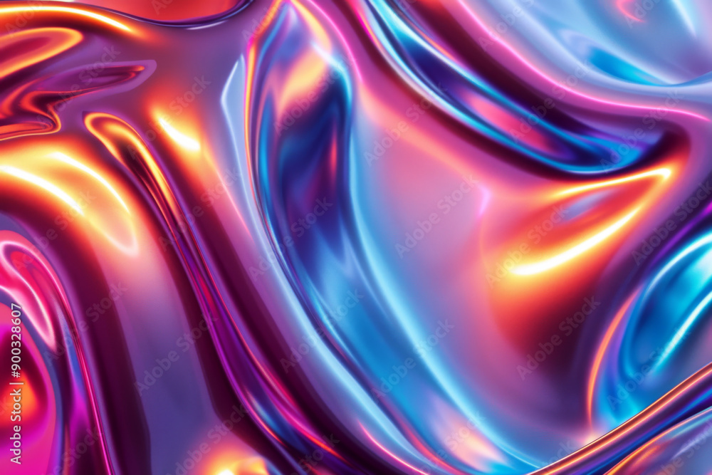 An abstract image of iridescent waves flowing and creating a vibrant colorful pattern An abstract image of iridescent waves flowing and creating a vibrant colorful pattern