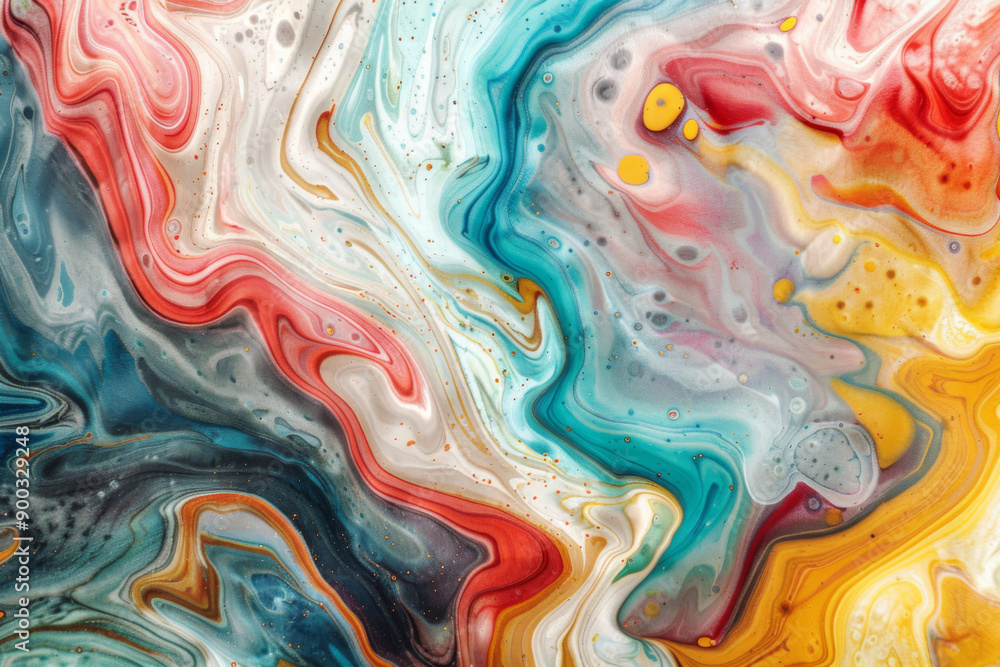 A vibrant abstract painting with swirling colors and shimmering details A vibrant abstract painting with swirling colors and shimmering details