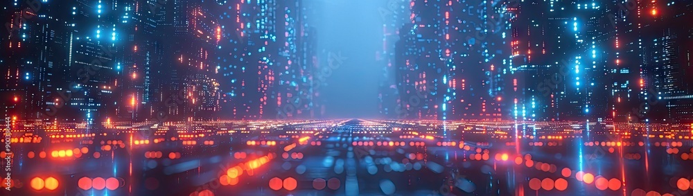 Fototapeta premium blue geometric shape abstract technology background