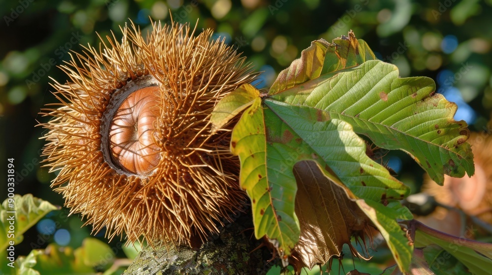 Chestnut (Castanea): Chestnuts, with serrated leaves and spiky, nut-bearing fruits, were once prevalent in American forests but faced near extinction due to a blight.
Chestnut (Castanea): Chestnuts, with serrated leaves and spiky, nut-bearing fruits, were once prevalent in American forests but faced near extinction due to a blight.