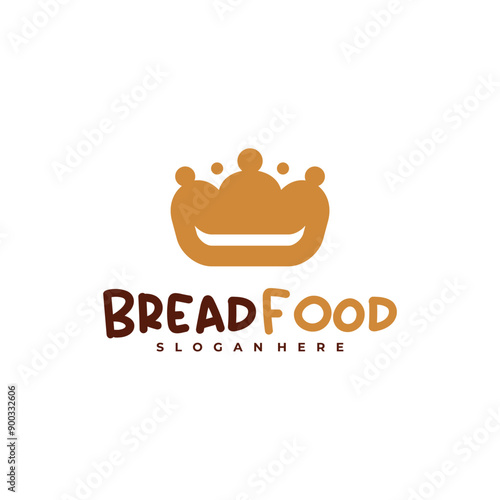 Bread crown logo vector template, Creative King bread logo design concepts