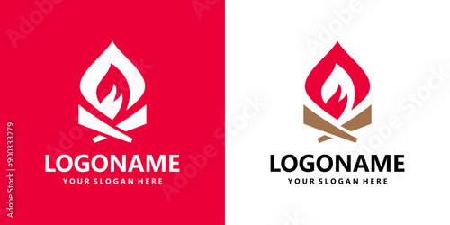 campfire logo design vector
