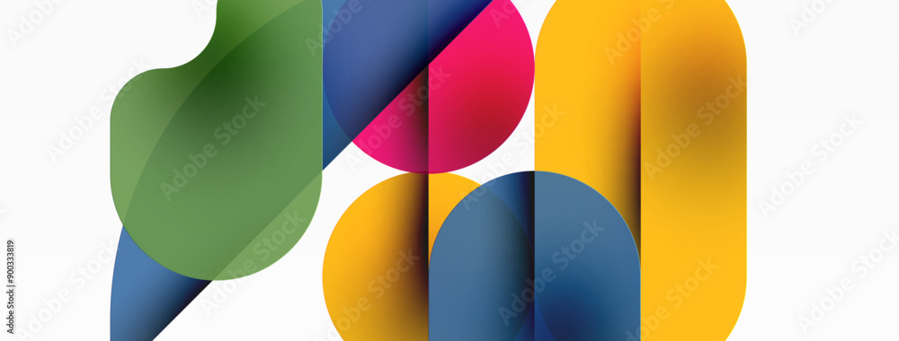 Minimal round shapes geometric abstract background. Circle design. Trendy techno business template for wallpaper, banner, background or landing Minimal round shapes geometric abstract background. Circle design. Trendy techno business template for wallpaper, banner, background or landing