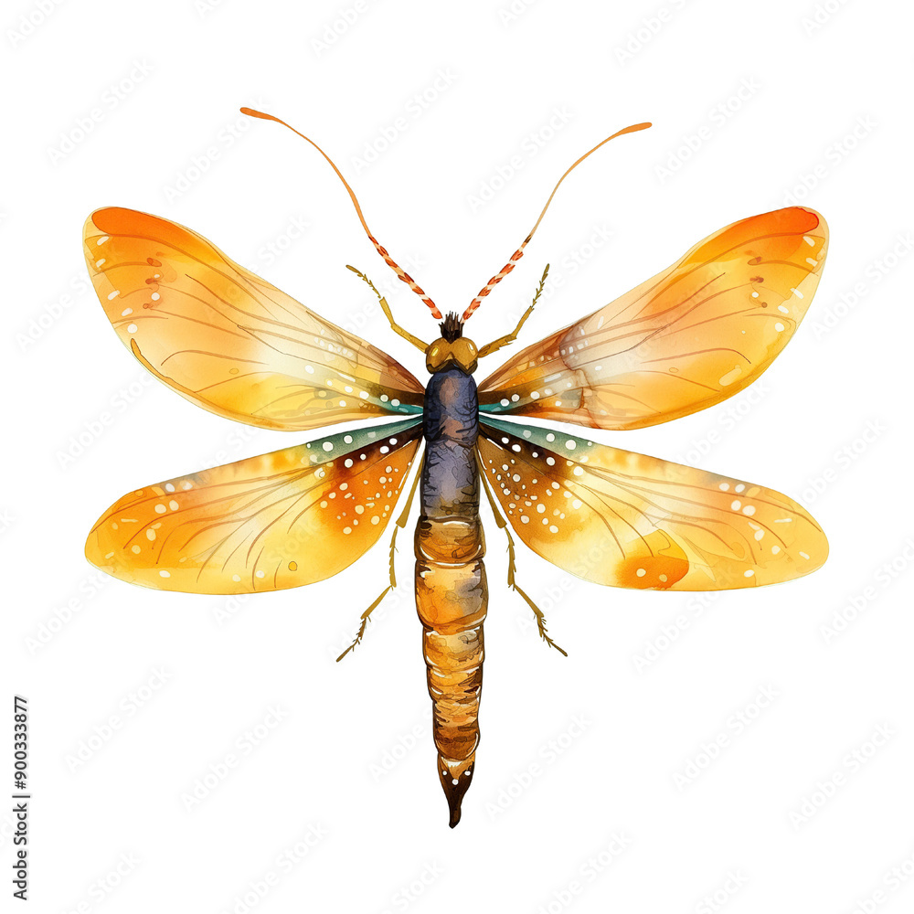 Luminous Watercolor Firefly Illustration Isolated Design Luminous Watercolor Firefly Illustration Isolated Design