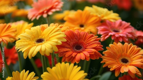 Gerbera Daisy: Famous for their bright and vibrant hues, gerbera daisies represent happiness and cheerfulness, adding a splash of joy and positivity to any setting. 