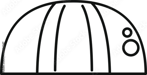 Observatory dome with telescope inside, exploring the universe and discovering new galaxies