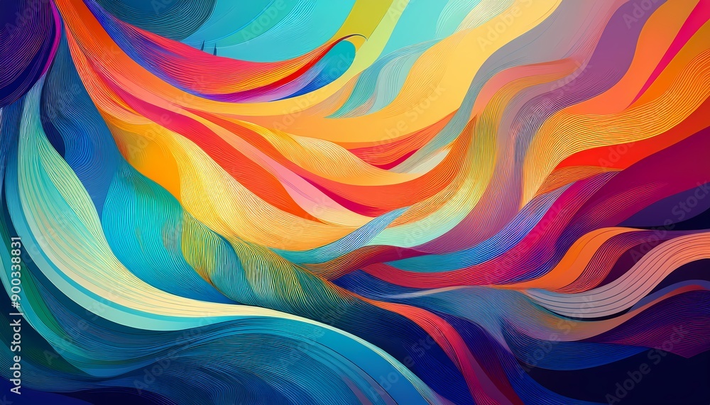 Colorful Curve Texture with Anime Style Colorful Curve Texture with Anime Style