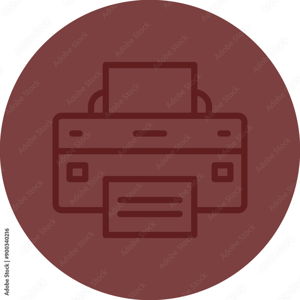 Printer Vector Line Maroon Circle Maroon Printer Vector Line Maroon Circle Maroon