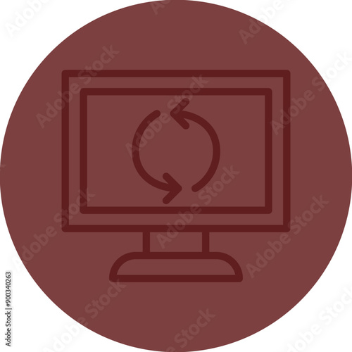 Update Vector Line Maroon Circle Maroon