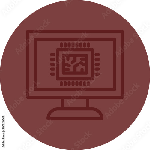 Technology Vector Line Maroon Circle Maroon