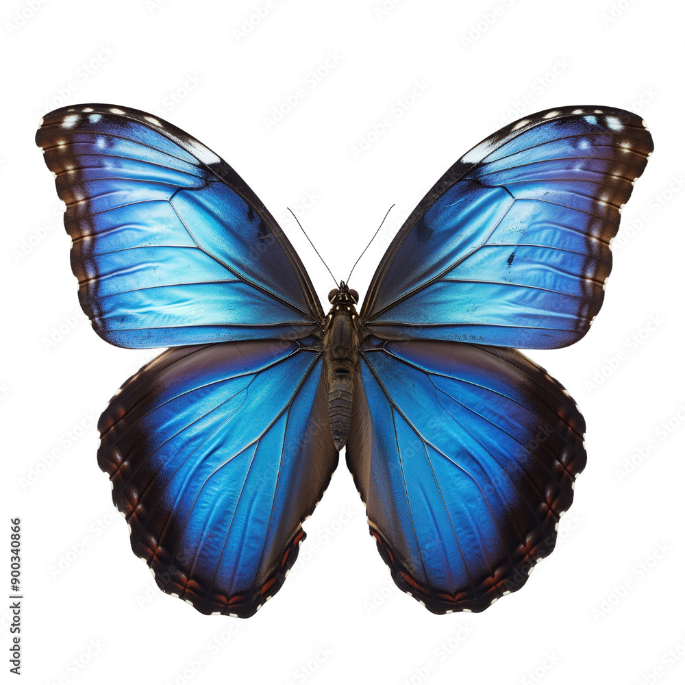 Obraz premium Perfect Pose Blue Morpho Butterfly transparent background
