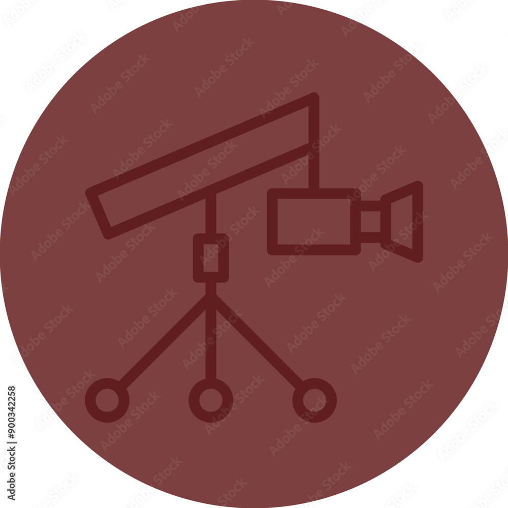Camera Crane Vector Line Maroon Circle Maroon Camera Crane Vector Line Maroon Circle Maroon