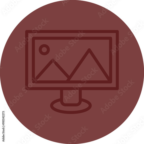 Film Color Correction Vector Line Maroon Circle Maroon