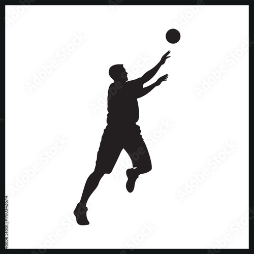 Goalball silhouette ,handball player silhouette