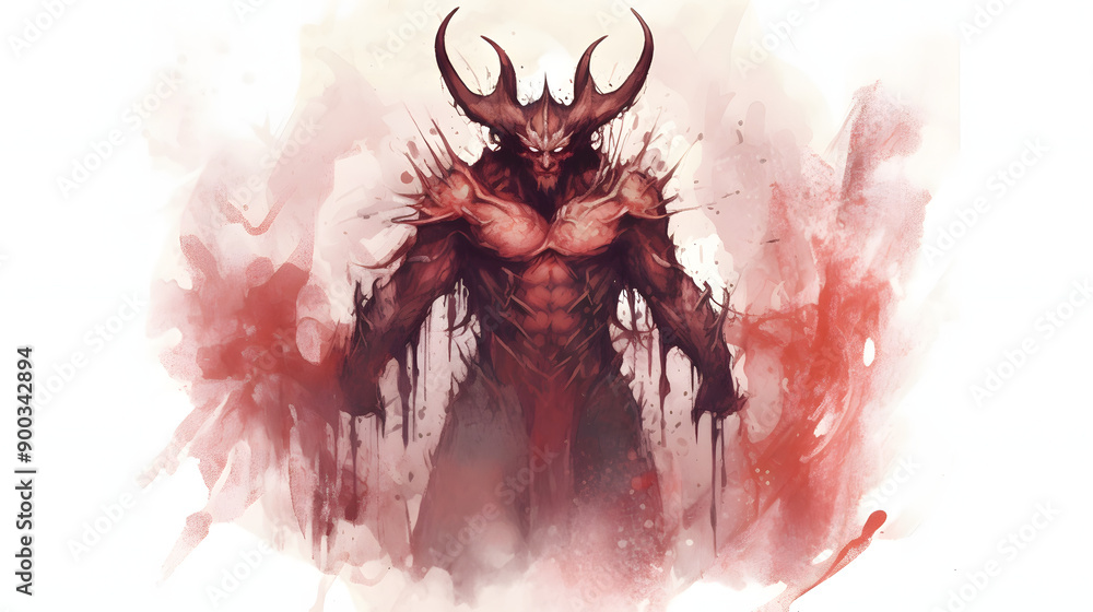 Demons Fantasy Watercolor Style Demons Fantasy Watercolor Style