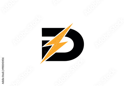 Letter D Electric Logo | D Flash Logo design | D Letter Logo Design With Lighting Thunder Bolt | D Logo Design