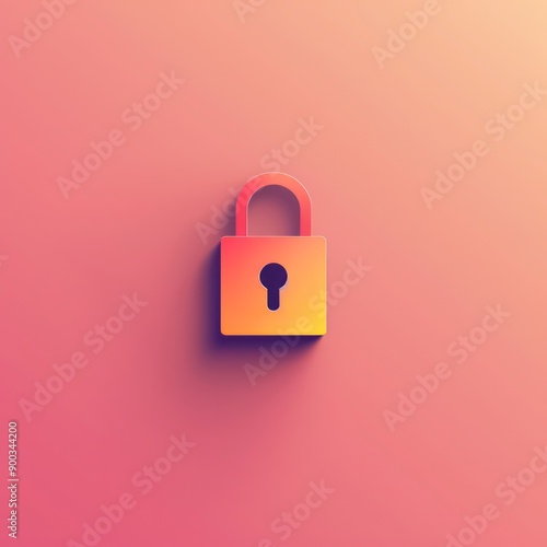 A centered lock icon in a graphic design illustration, representing safety and data privacy through a straightforward and visually effective approach.