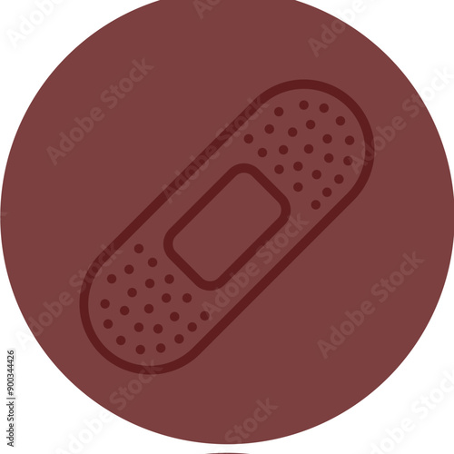 Band Aid Vector Line Maroon Circle Maroon