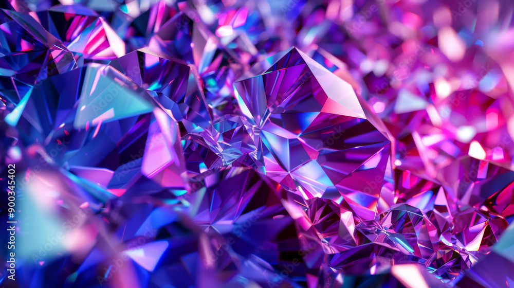 A closeup image of a cluster of sparkling gemstones in purple and blue hues A closeup image of a cluster of sparkling gemstones in purple and blue hues