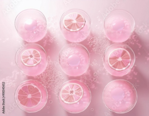 淡いピンク色　ゼリーの様な　透明感　ピンク色のオレンジ　