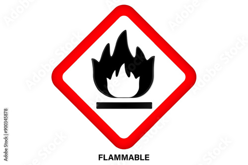 Flammable warning sign vector. Globally harmonized system hazard pictograms symbol. Warning symbol GHS icon.