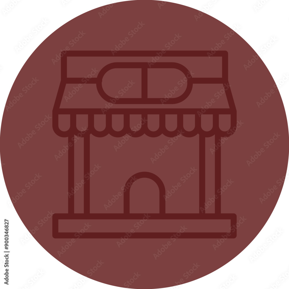 Drugstore Vector Line Maroon Circle Maroon Drugstore Vector Line Maroon Circle Maroon