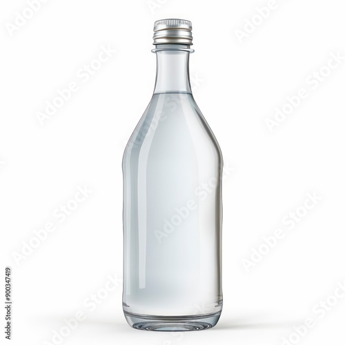 Bottled water displayed against a plain white background, emphasizing its clean and refreshing nature.