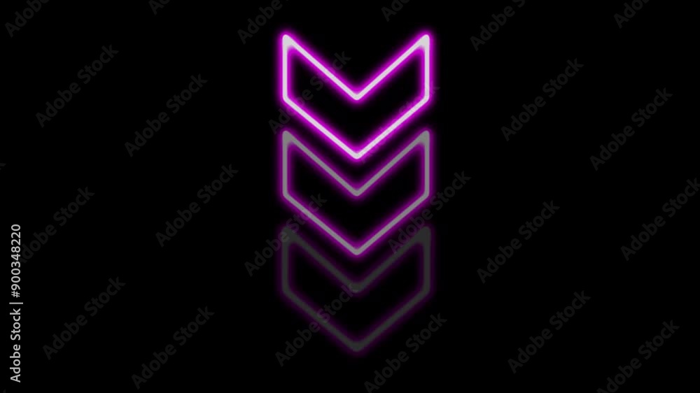 Neon glowing arrow sign animated on a black background. looping arrow icon and 4k video. Animated arrow icon pointing down. Neon glowing arrow sign animated on a black background. looping arrow icon and 4k video. Animated arrow icon pointing down.